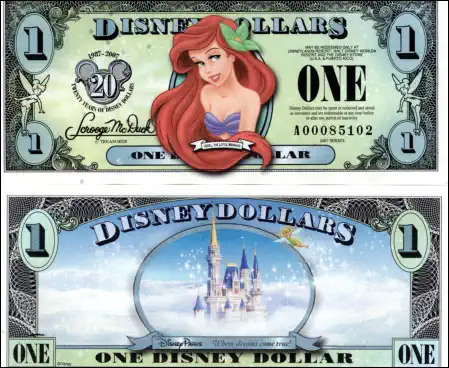 2007 $1 Disney Dollar "Little Mermaid"