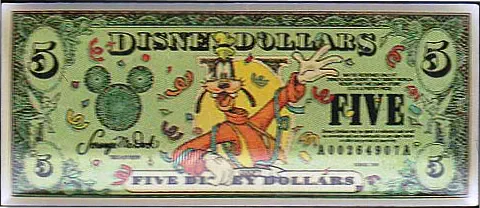 Year 2000 $5 Disney Dollar Pin - Front