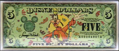 Year 2000 $5 Disney Dollar Pin - Front
