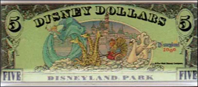 Year 2000 $5 Disney Dollar Pin - BACK