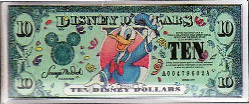 Year 2000 $10 Disney Dollar Pin - FRONT