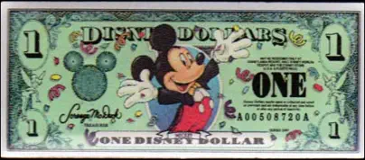 Year 2000 $1 Disney Dollar Pin - FRONT