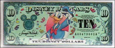 Year 2000 $10 Disney Dollar Pin - FRONT