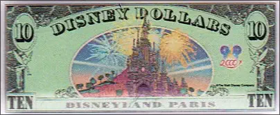 Year 2000 $10 Disney Dollar Pin - BACK